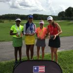 green grass with the flag in the hole.