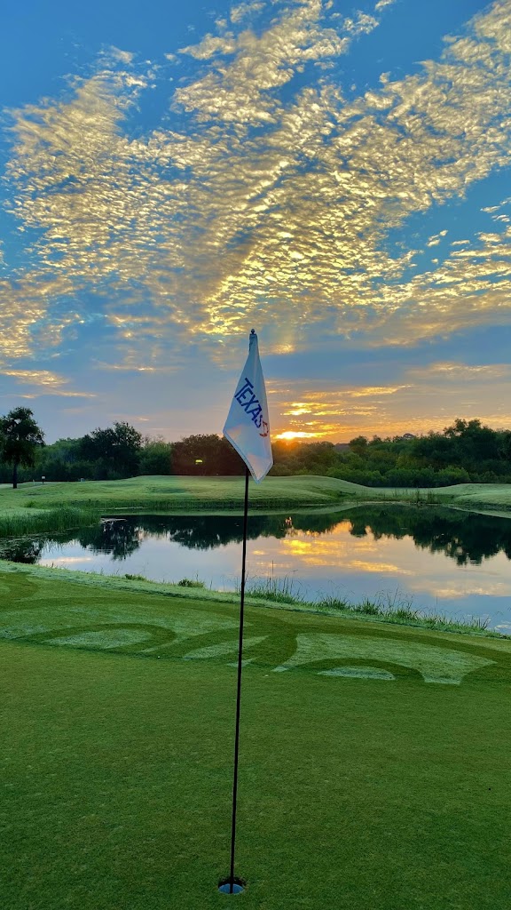 Panoramic view of a lush green golf course at Texas 9 Golf. Smooth