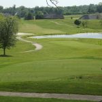 green grass with the flag in the hole.