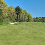 green grass with the flag in the hole.