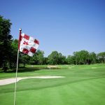 green grass with the flag in the hole.