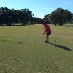 green grass with the flag in the hole.