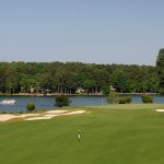 green grass with the flag in the hole.