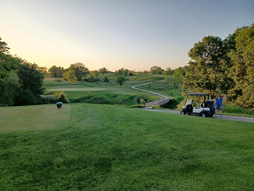 Panoramic view of a lush green golf course at The Preserve on Rathbun Lake. Smooth