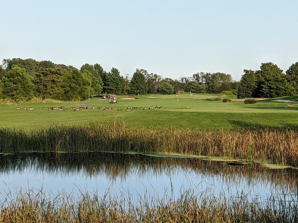 Panoramic view of a lush green golf course at The Rookery Golf Course. Smooth