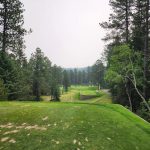 Panoramic view of a lush green golf course at Tomahawk Country Club Inc.. Smooth