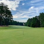 green grass with the flag in the hole.