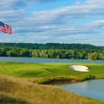 green grass with the flag in the hole.