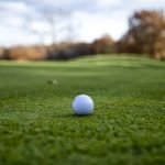 green grass with the flag in the hole.