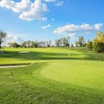 green grass with the flag in the hole.