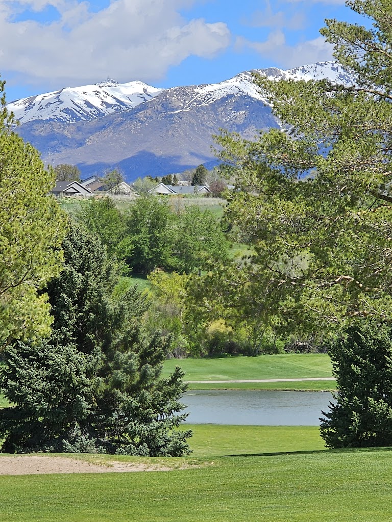 Panoramic view of a lush green golf course at Valley View Golf Course. Smooth