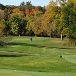 green grass with the flag in the hole.