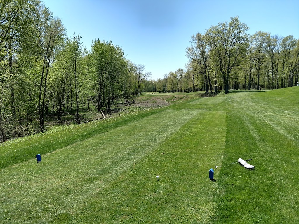 Panoramic view of a lush green golf course at Wabash Valley Golf Club. Smooth
