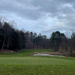 green grass with the flag in the hole.