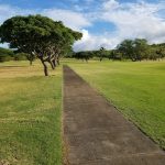 Panoramic view of a lush green golf course at Walter J Nagorski Golf Course. Smooth