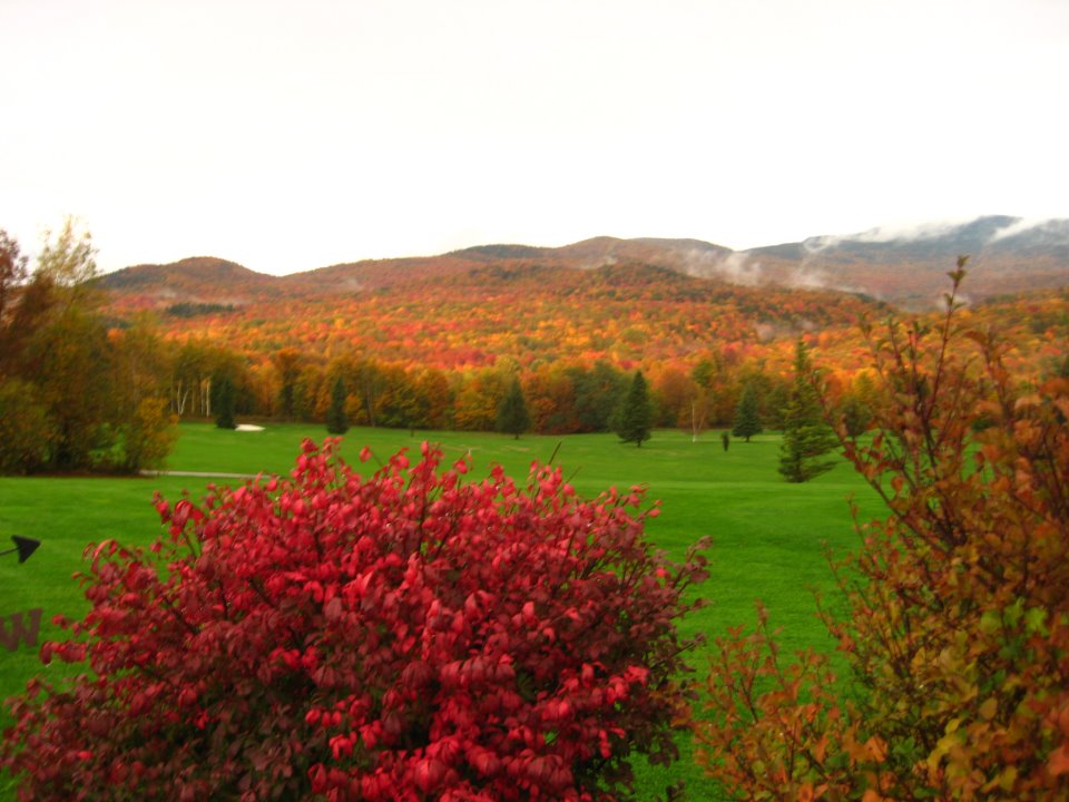 Panoramic view of a lush green golf course at West Bolton Golf Club. Smooth