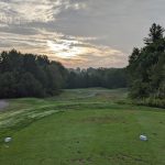 green grass with the flag in the hole.