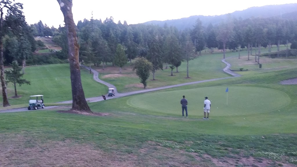 Panoramic view of a lush green golf course at Wildwood Golf Course. Smooth
