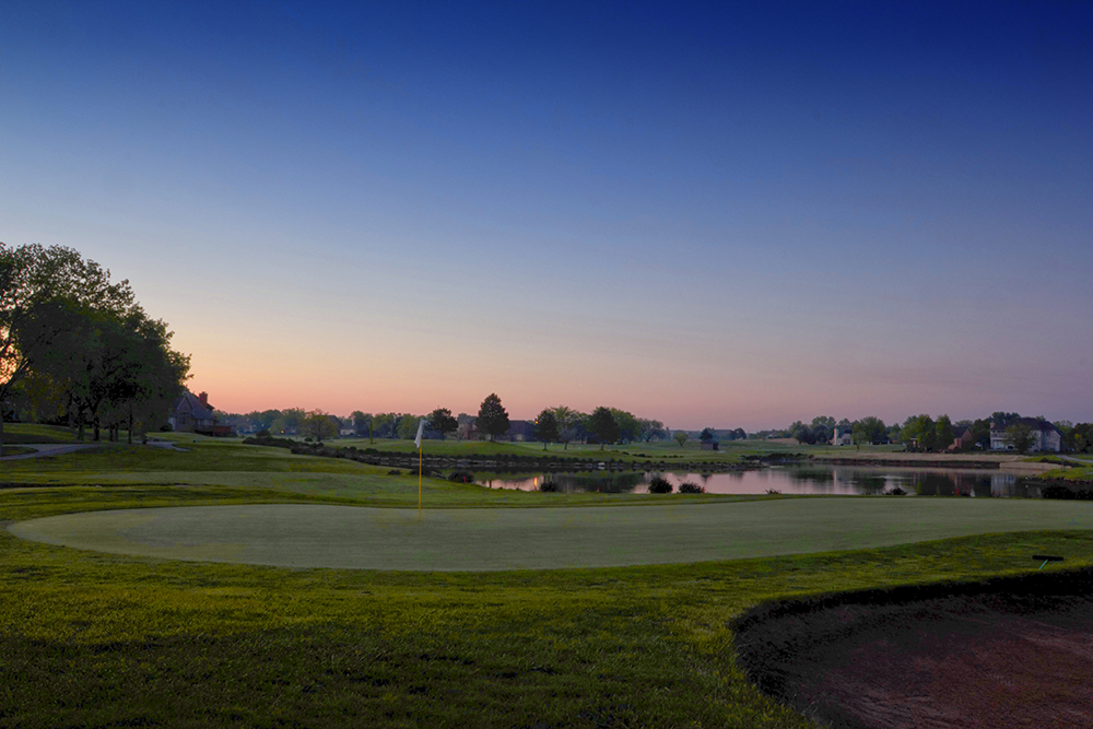 Panoramic view of a lush green golf course at Willowbend Golf Club. Smooth