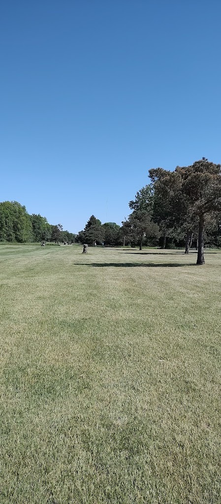 Panoramic view of a lush green golf course at Yankee Springs Golf Course. Smooth