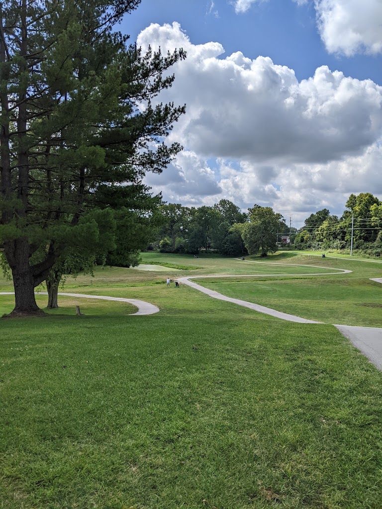 Panoramic view of a lush green golf course at Zionsville Golf Course. Smooth