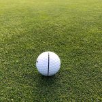 Panoramic view of a lush green golf course at River Oaks. Smooth